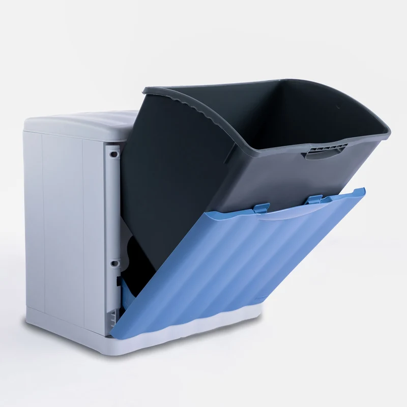 Mülleimer 20 Liter mit Kippfunktion Modulsystem - 40x40x30cm - separater Eimer - Mülltrennung Recycling Abfallsammler - Wandbefestigung - Müll Papierkorb Abfalleimer Abfallbehälter