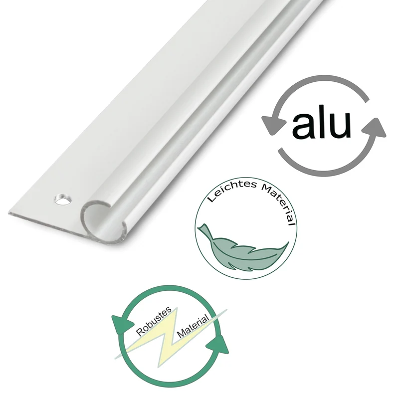 Alu Kederschiene - 1,2 Meter - Kederleiste - Neigung 45° Ø10mm (passend für 7-9mm Keder) Schwarz Aluminium Kederprofil Leiste für Wohnwagen Wohnmobil Vorzelt Sonnensegel Schürzenleiste Vorzeltschiene
