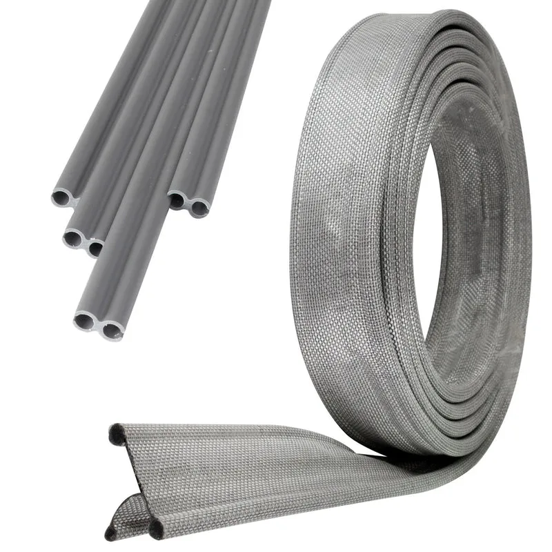 Doppelkeder Adapter mit Kederschiene 8mm - Drive away - 3 Meter Kederleiste für Wohnwagen Wohnmobil Caravan - Zeltkeder Vorzelt 6mm/4mm Keder Verbindung Kederband robust und biegsam grau 3m Kunststoff