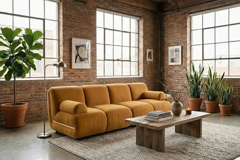 KAWOLA Modulsofa LAYLA 2-Sitzer 2 Module Velvet gelb