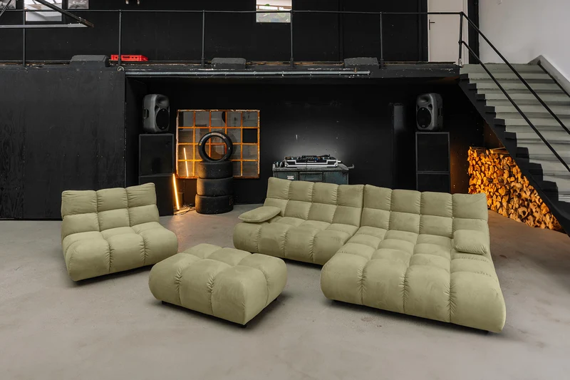 KAWOLA Sessel VIVIEN Drehsessel Velvet oliv