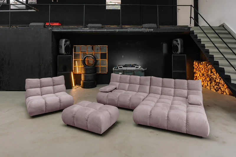 KAWOLA Sessel VIVIEN Drehsessel Velvet roségrau