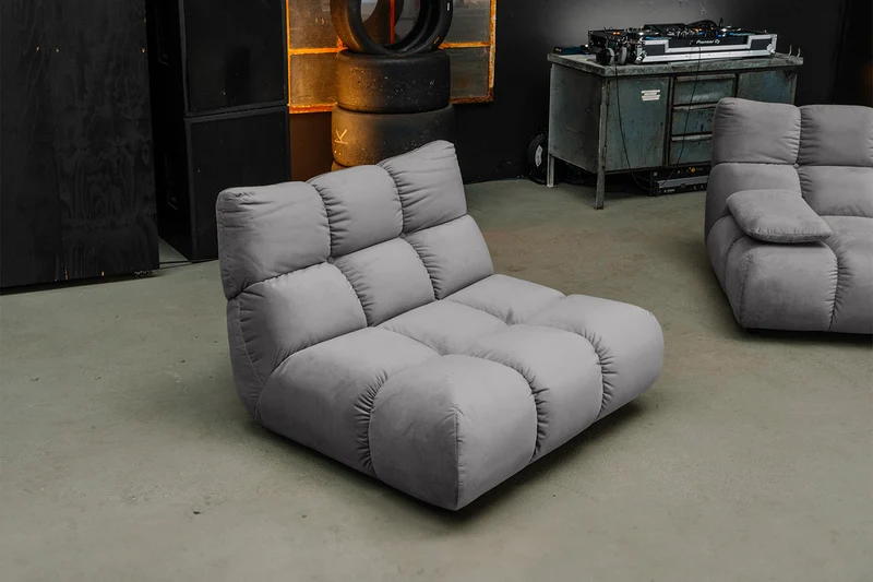 KAWOLA Sessel VIVIEN Drehsessel Velvet stone