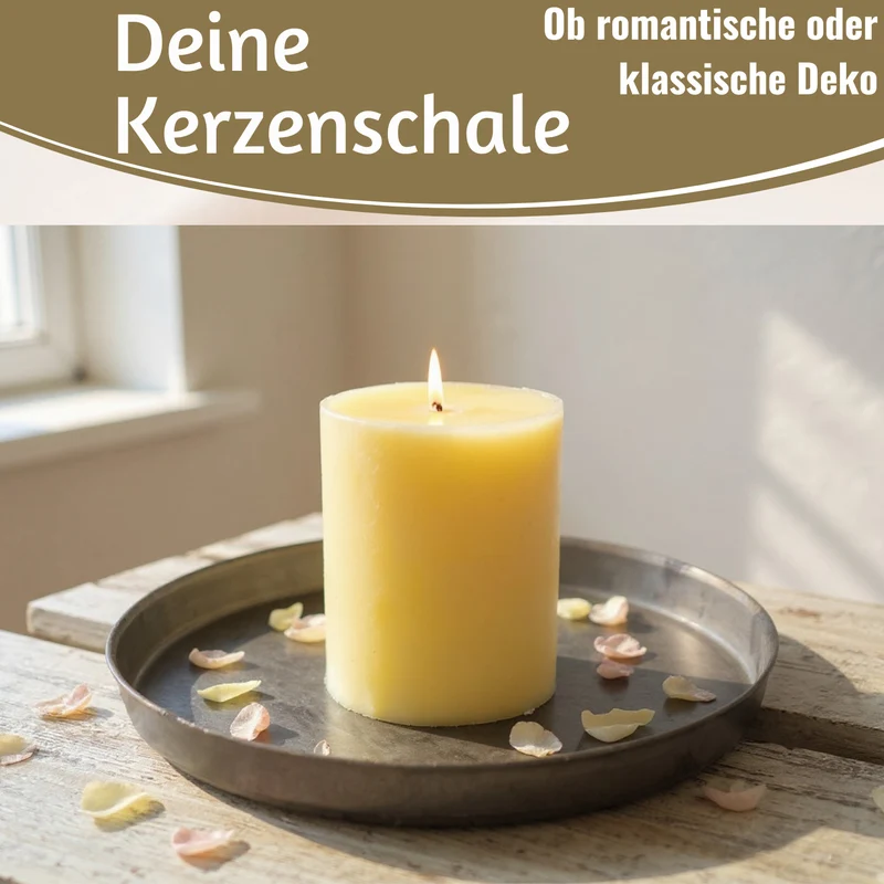 Metall Deko Kerzenteller 16cm Rund Silber Kerzentablett Kerzenschale Schale
