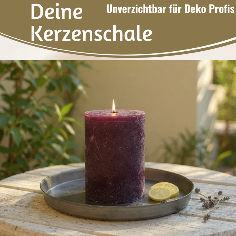Metall Deko Kerzenteller 16cm Rund Silber Kerzentablett Kerzenschale Schale