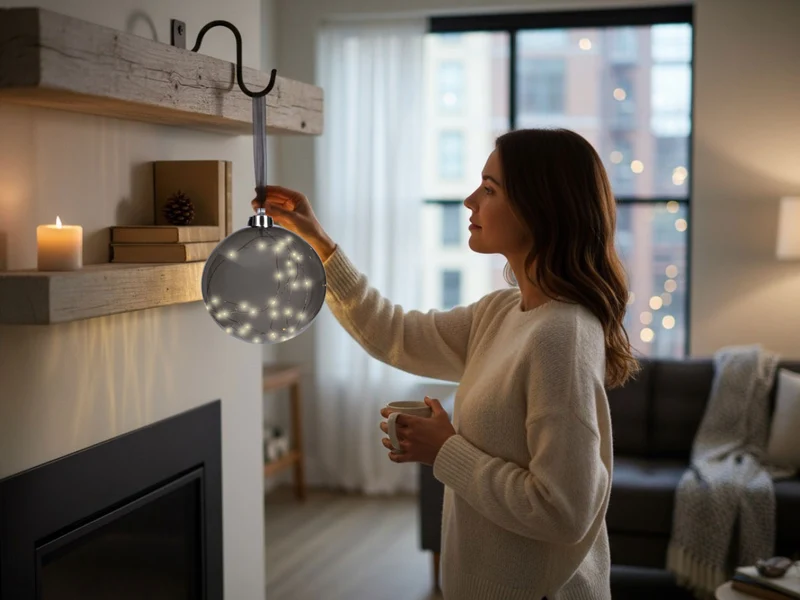 XL Deko Glas Lichtkugel 40LED 20cm Grau Anthrazit Glaskugel Timer Batterie Anhängen