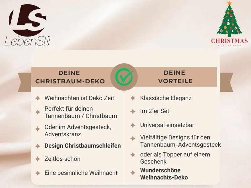 2x XL Weihnachtsschleife Set 17cm Rot - funkelnd Schleife für Weihnachts-Deko