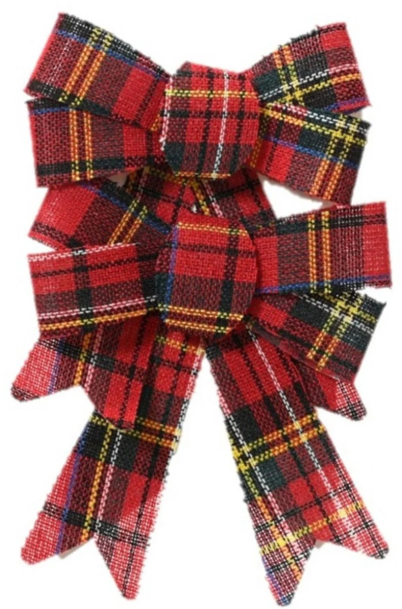 2x XL Weihnachtsschleife Set 17cm Kariert Schleife für Weihnachts-Deko