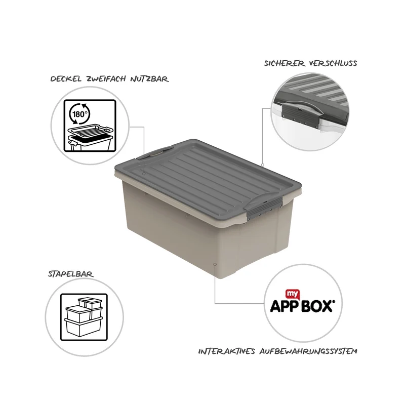 3er Set Stapelbox 13 l COMPACT