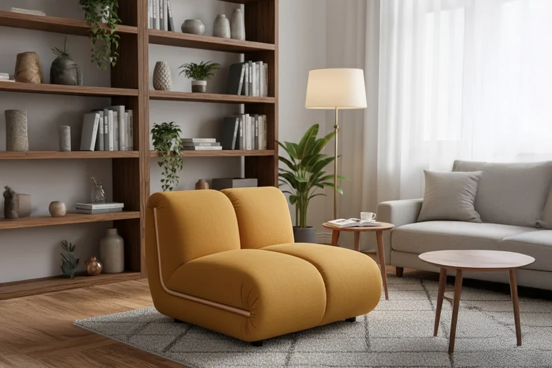 KAWOLA Sessel LAYLA Sitzelement Velvet gelb