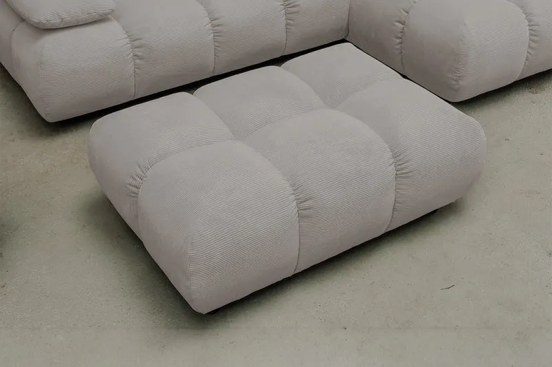 KAWOLA Polsterhocker VIVIEN Hockerbank Feincord grau