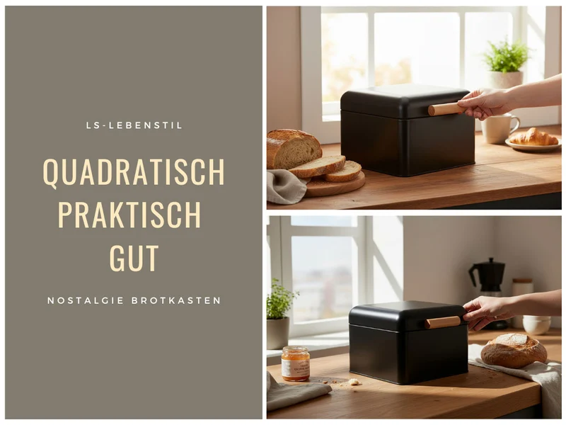 Vintage Brotkasten Schwarz Black 20cm Metall Retro Brotbox Aufbewahrungskorb