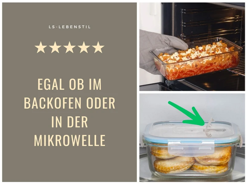 Glas Frischhaltedose Cook & Lock 3´er Set mit Deckel Lebensmittel Mikrowelle Gefrierbox