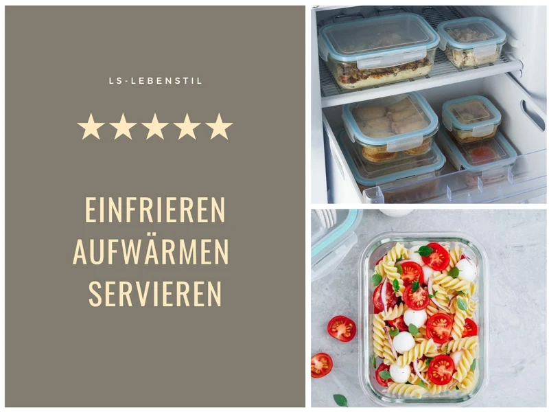 Glas Frischhaltedose Cook & Lock 3´er Set mit Deckel Lebensmittel Mikrowelle Gefrierbox