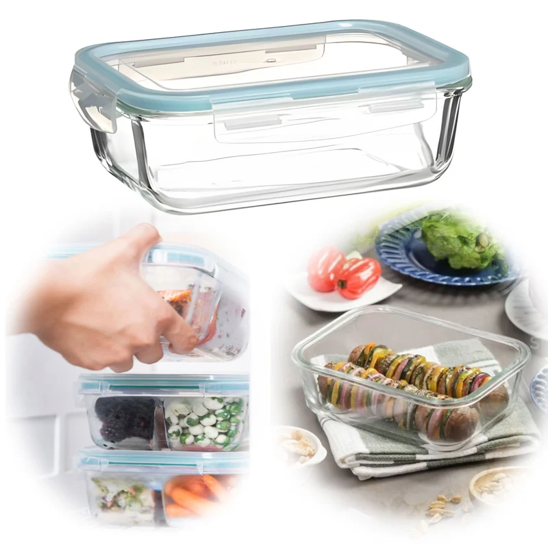 Glas Frischhaltedose Cook & Lock 1480ml mit Deckel Lebensmittel Mikrowelle Gefrierbox