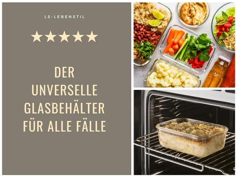 Glas Frischhaltedose Cook & Lock 1480ml mit Deckel Lebensmittel Mikrowelle Gefrierbox