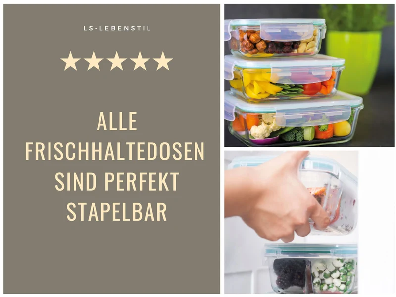 Glas Frischhaltedose Cook & Lock 1480ml mit Deckel Lebensmittel Mikrowelle Gefrierbox