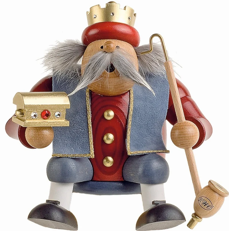 KWO - Räuchermann Kantenhocker Caspar, Holzkunst, Höhe 17cm