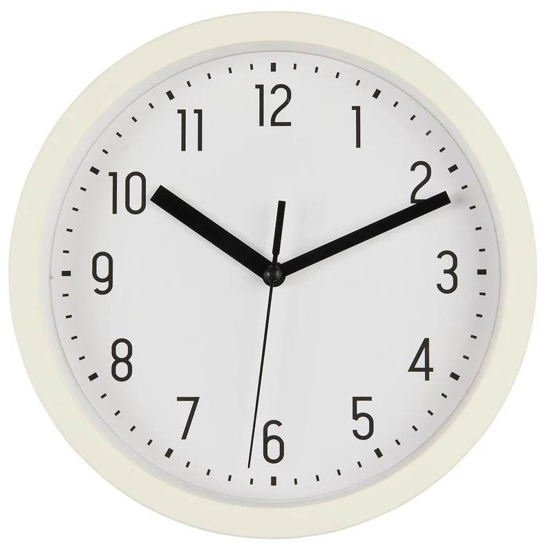 Nostalgische Wanduhr Cream Weiß 20cm Leicht Ablesbar Vintage Küchenuhr Bürouhr Retro