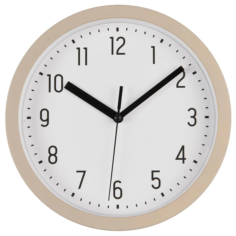 Nostalgische Wanduhr Sand Beige 20cm Leicht Ablesbar Vintage Küchenuhr Bürouhr Retro