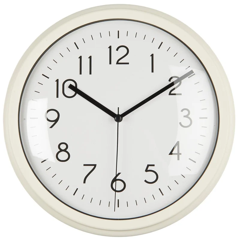 Nostalgische Wanduhr Cream Weiß 26cm Leicht Ablesbar Vintage Küchenuhr Bürouhr Retro
