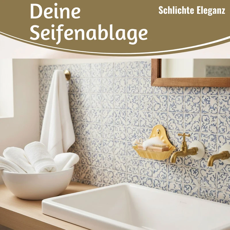 IB Laursen Seifenschale Emaille Gelb 16cm Wandmontage Seifenhalter Seifenablage