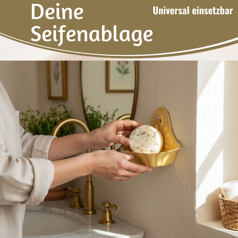IB Laursen Seifenschale Emaille Gelb 16cm Wandmontage Seifenhalter Seifenablage