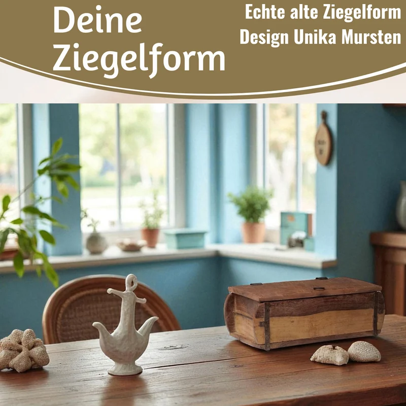 Original Holz Ziegelform 31x15cm Recycelt Holzkiste mit Deckel Aufbewahrungsbox