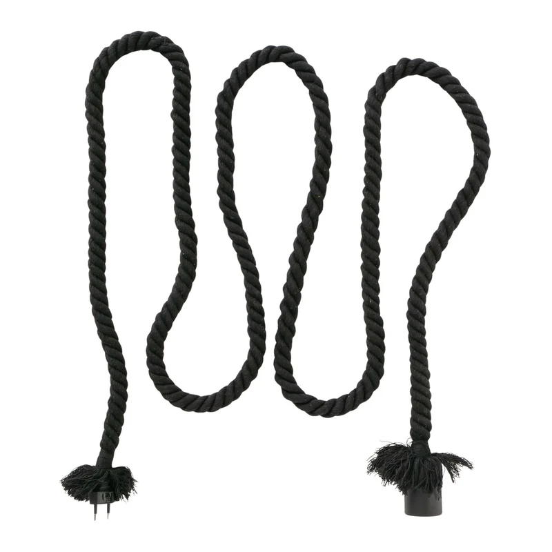 Tischlampe Hängelampe Tau Sisal 300cm Schwarz Seil Lampe Pendelleuchte