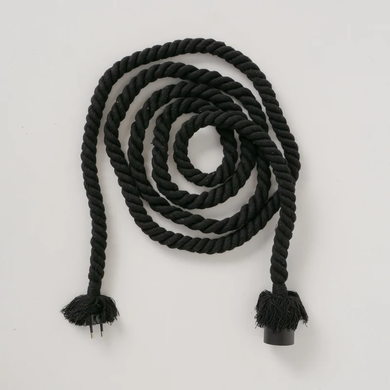 Tischlampe Hängelampe Tau Sisal 300cm Schwarz Seil Lampe Pendelleuchte