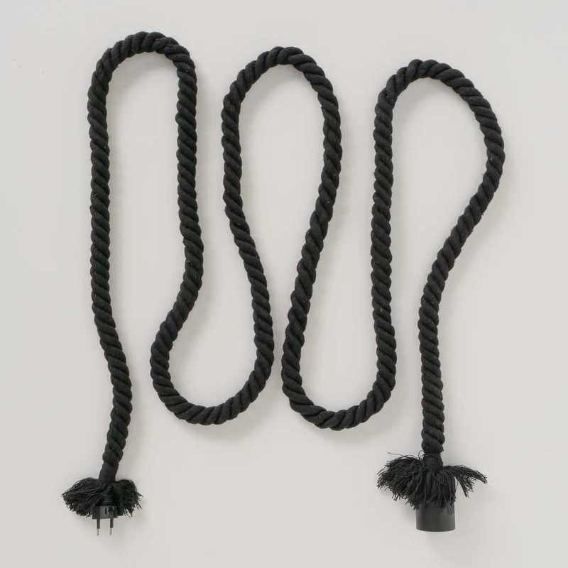 Tischlampe Hängelampe Tau Sisal 300cm Schwarz Seil Lampe Pendelleuchte