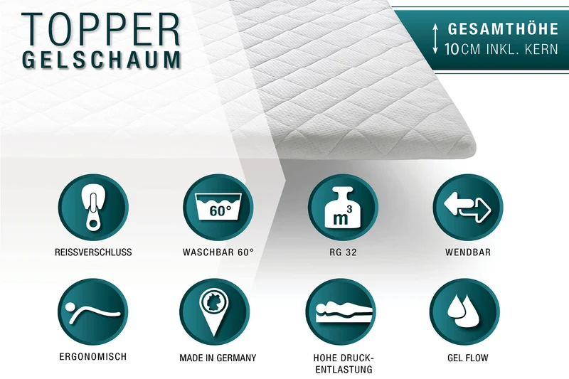 KAWOLA Topper SOLO Karo-Klima Gel-Schaum