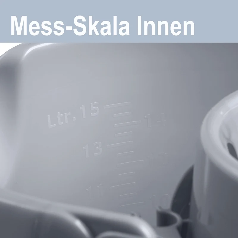 Wringeimer mit Siebaufsatz Ausguss und Henkel - 16 Liter - Rechteckig - Skala Putzeimer Wischeimer Wringeimer Eimer Haushaltseimer Wassereimer Wischmop-Eimer