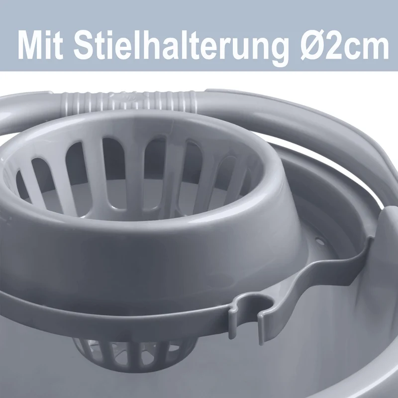 Wringeimer mit Siebaufsatz Ausguss und Henkel - 16 Liter - Rechteckig - Skala Putzeimer Wischeimer Wringeimer Eimer Haushaltseimer Wassereimer Wischmop-Eimer
