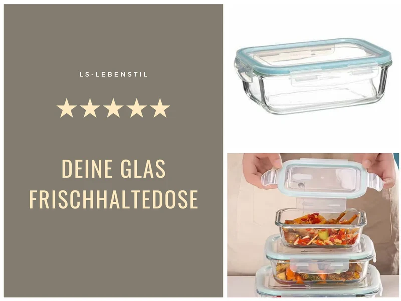Glas Frischhaltedose Cook & Lock 1000ml mit Deckel Lebensmittel Mikrowelle Gefrierbox