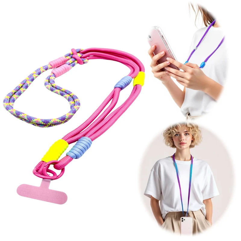 Crossbody Handykette Palma Rose Lila mit Universalpad zum Umhängen Smartphones