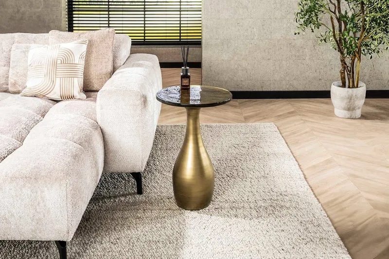 KAWOLA Beistelltisch MOKKA Glas gold