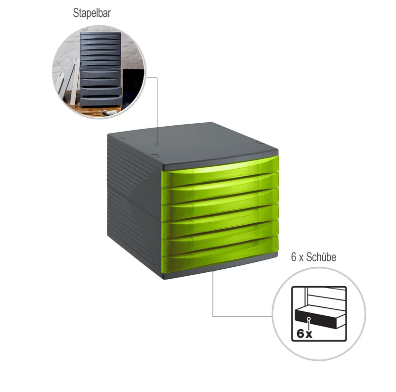 Bürobox 6 Schübe geschlossen QUADRA