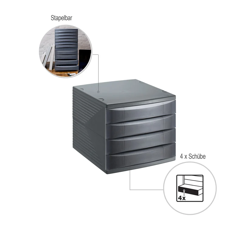 Bürobox 4 Schübe geschlossen QUADRA