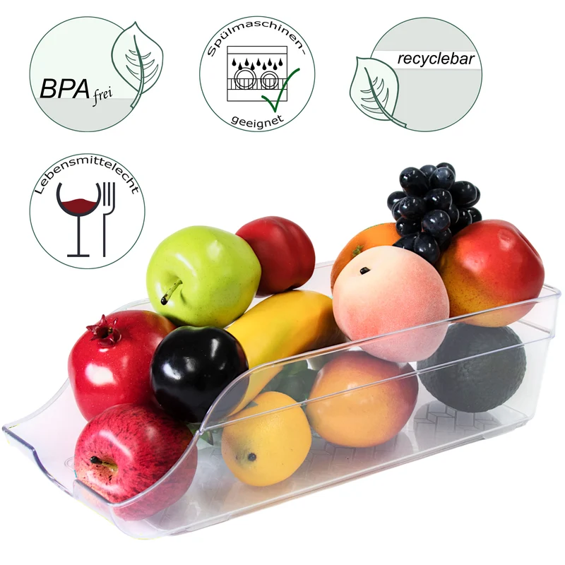 Kühlschrank-Organizer 36x14,5x10 cm durchsichtig - für 10 Dosen 330ml Aufbewahrungsbox Getränkedosen Dosenspender Fridge Organizer Kühlschrankbox BPA-frei