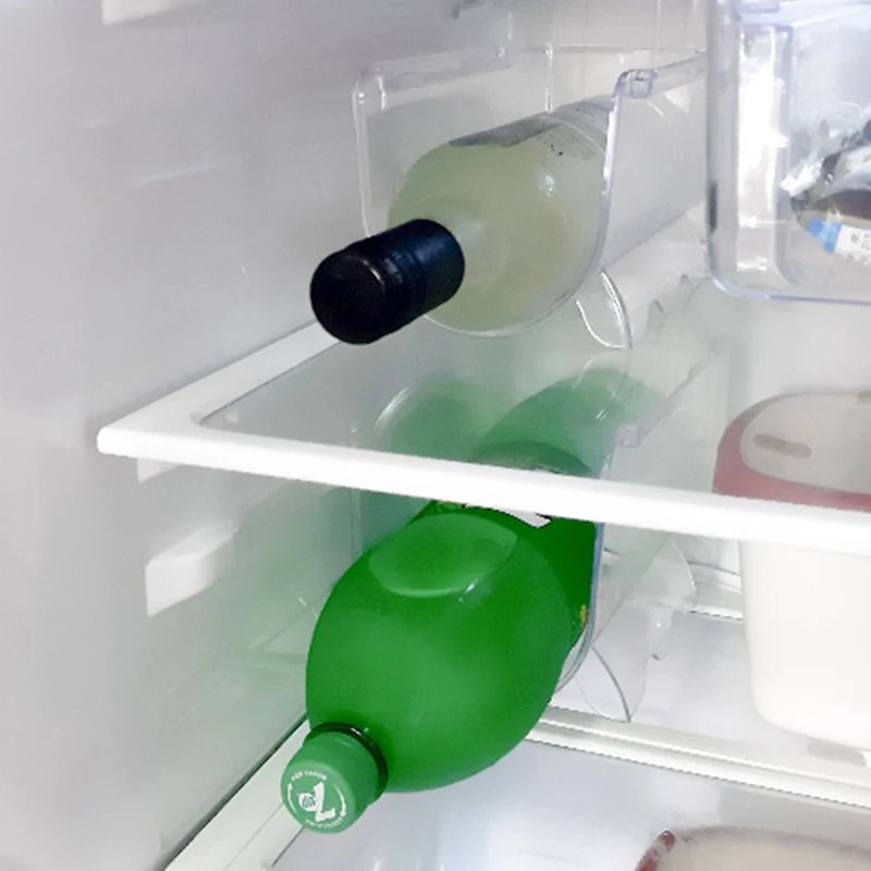 Flaschenregal Kühlschrank-Organizer 20,5x12x11 cm durchsichtig stapelbar - Aufbewahrungsbox Fridge Organizer Flaschenhalter Flaschenständer Kühlschrankbox BPA-frei transparent Küchenschrank Box