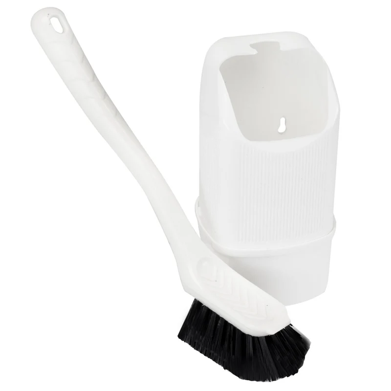 Campingtoiletten-Bürste 24cm mit Halter Klobürste WC klein Toilettenbürste für Chemietoiletten Camping Boot Toilette Reinigung Zubehör Outdoor WC Garnitur Set Reisemobil Badezimmer