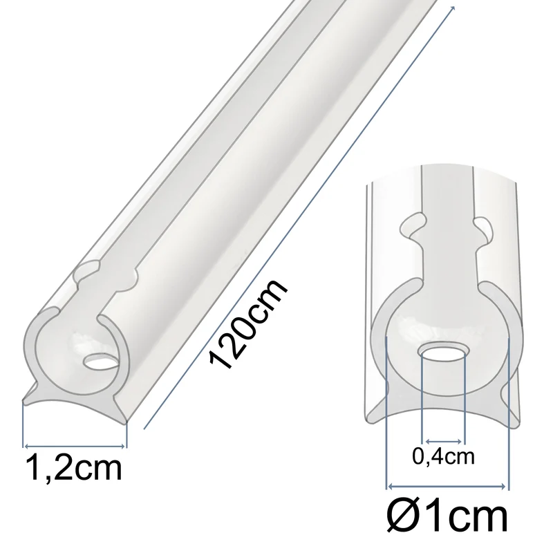 Alu Kederschiene - 1,2 Meter - Kederleiste - Ø9mm (passend für 6-8mm Keder) - Aluminium Befestigungsleiste für Wohnwagen Wohnmobil Reisemobil - Vorzeltschiene