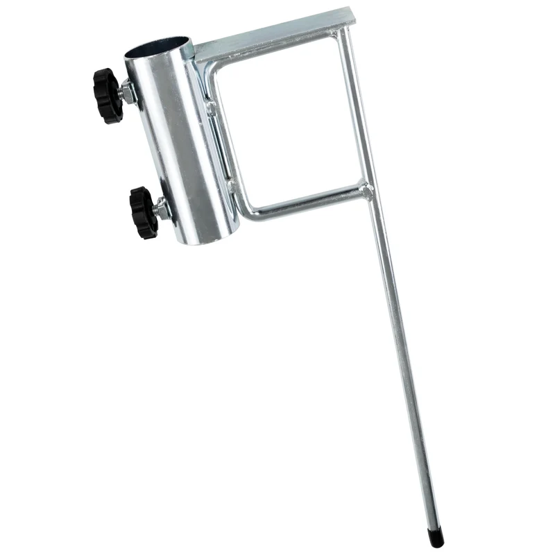 Erdspieß Sonnenschirmhalter 45 cm lang - Mastdurchmesser bis 42 mm - 2 Feststellschrauben Stahl Anker - Rasendorn Bodenanker für Schirme, Wäschespinne, Zaunpfosten