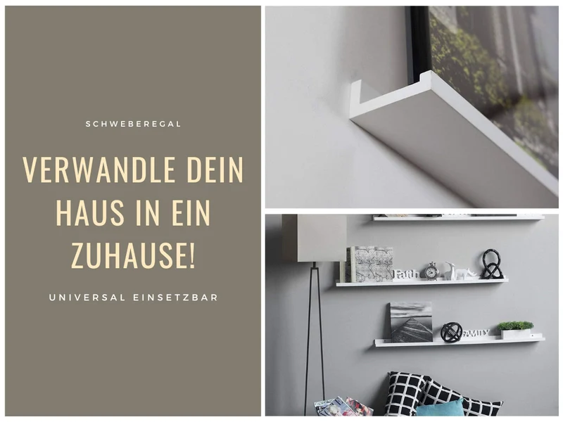 Holz Wandregal Wandboard Eksjö 58cm Weiß Deko Regal Schweberegal Küchenregal
