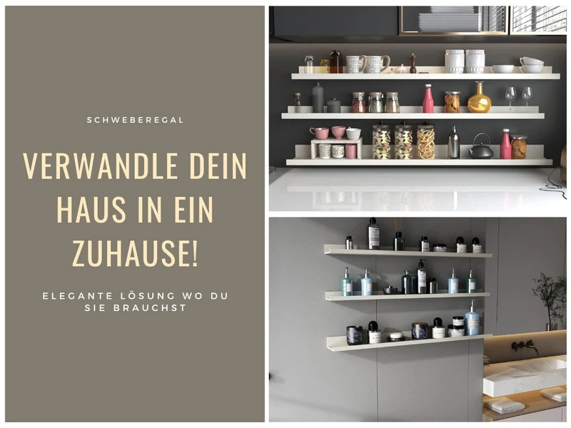 Holz Wandregal Wandboard Eksjö 58cm Weiß Deko Regal Schweberegal Küchenregal