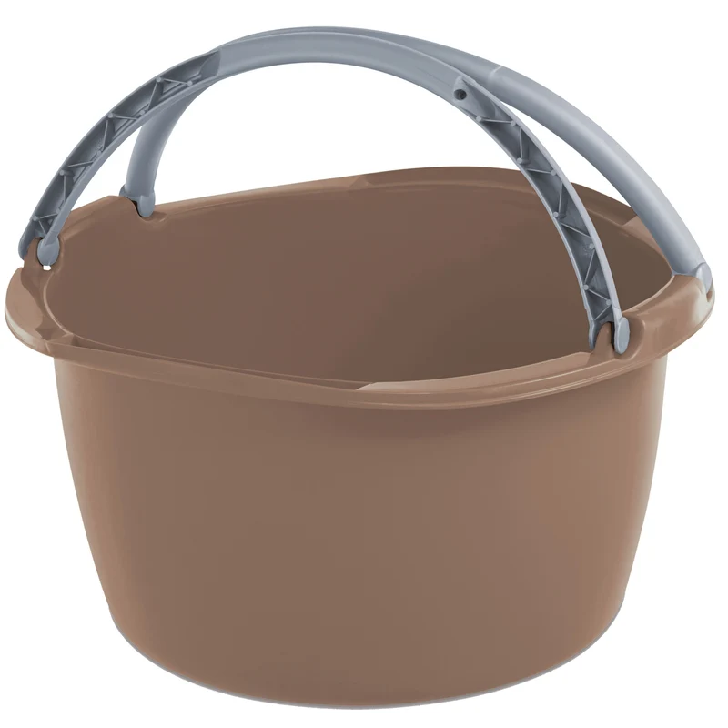 Schüssel mit Tragegriff Waschschüssel 16 Liter 40 x 40 cm Rund Spülschüssel Wasserschüssel Tragekorb Kunststoff Spüle Korb Waschbecken Aufbewahrung Camping Abwaschschüssel Plastik Eimer Putzeimer