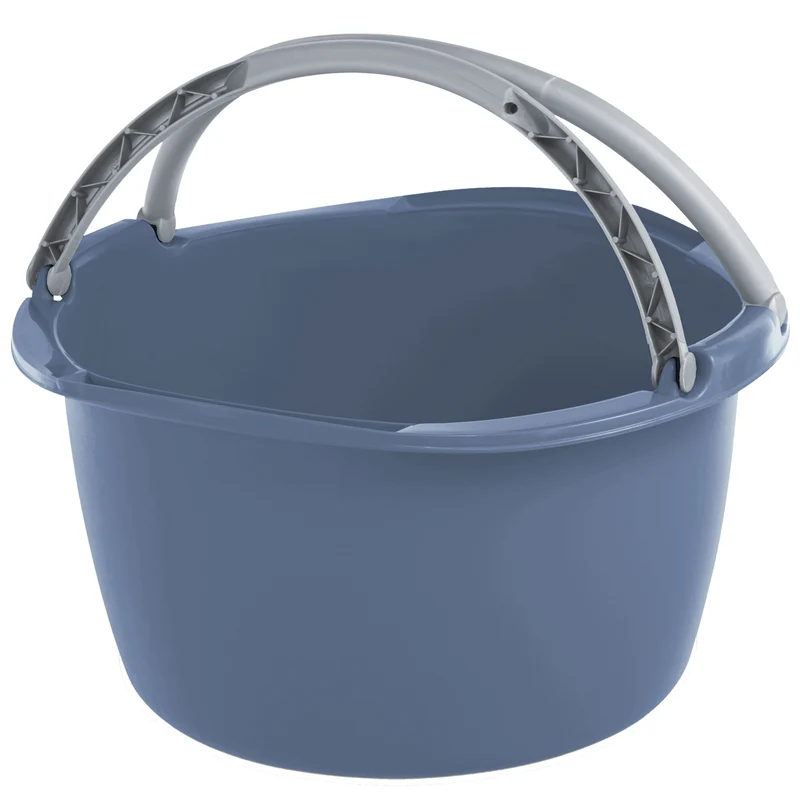 Schüssel mit Tragegriff Waschschüssel 16 Liter 40 x 40 cm Rund Spülschüssel Wasserschüssel Tragekorb Kunststoff Spüle Korb Waschbecken Aufbewahrung Camping Abwaschschüssel Plastik Eimer Putzeimer