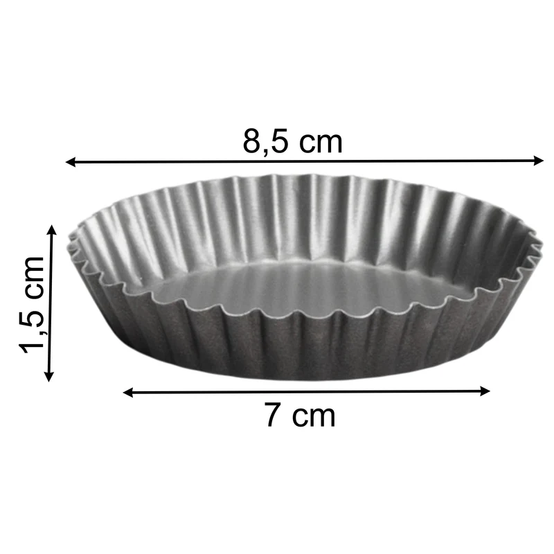 Runde kleine Törtchenform Ø8,5x1,5 cm für die Heissluftfriteuse Air Fryer - klein Zubehör Einsatz Stahlblech antihaftbeschichtet bis 230°C Backform Backförmchen