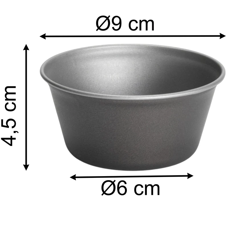 Runde kleine Backförmchen Ø9x4,5 cm für die Heissluftfriteuse Air Fryer - klein Zubehör Einsatz Muffinförmchen Stahlblech antihaftbeschichtet bis 230°C Backform